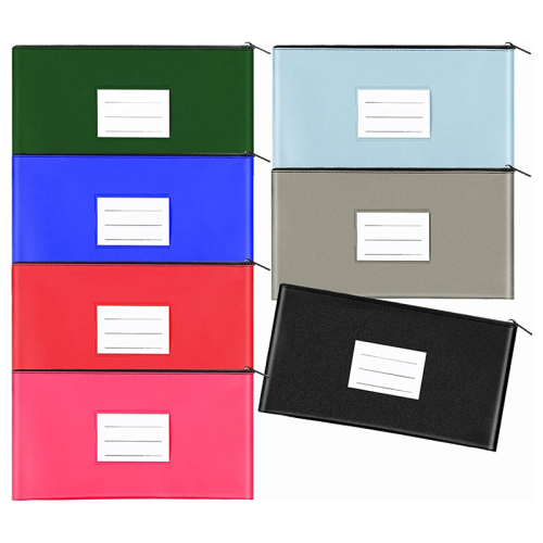 Pacote com 7 bolsas para dinheiro com zíper, 11,2 x 6,3 I