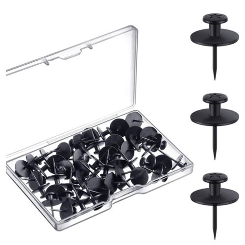 50 Pcs Double Headed Picture Hangers Nails Black T
