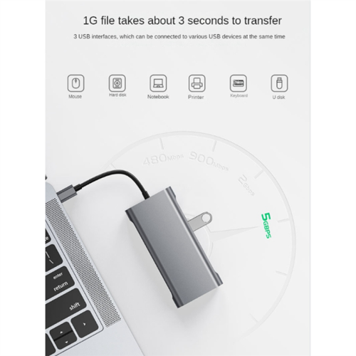 Dock USB-C 11 în 1, hub USB 3.0, splitter multiport 2