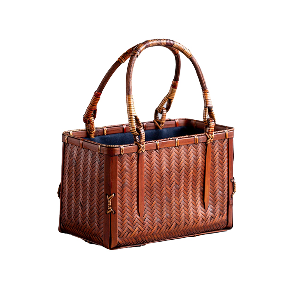 Bamboe Geweven Opbergzakken Handgemaakte Retro Mand Ch-image