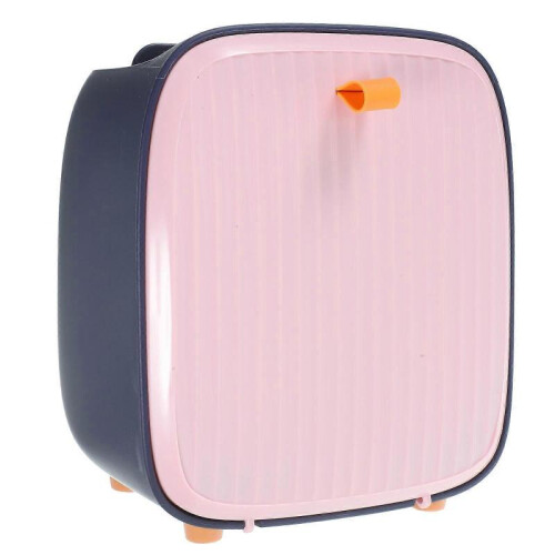 Trash Can Waste Paper Basket Rectangular Odor Control Home Office Pink 19.70X17.30X12.50CM Plastic 1Set