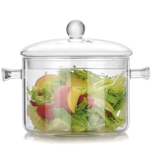 Double Ear Bowl Glass with Lid High Borosilicate H