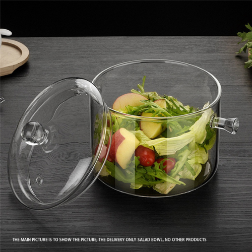 Double Ear Bowl Glass with Lid High Borosilicate H 2