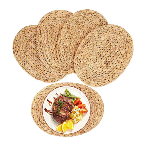 Oval Woven Placemats, Natural Water Hyacinth Place