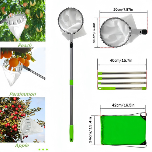 Colhedor de frutas com 4 hastes telescópicas de metal Orchard 2