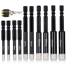 11Pcs Diamond Drill Bits Set for Ceramic Marble Ti