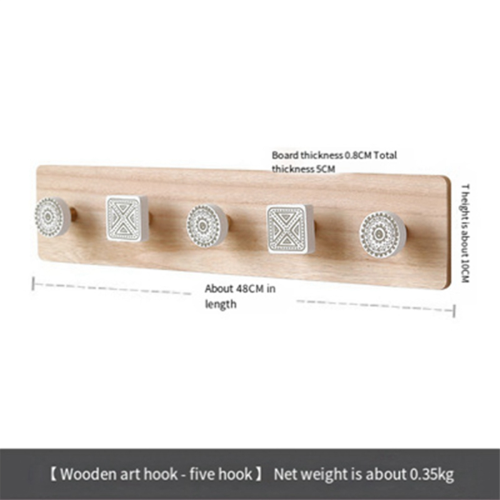 Wall Mounted Coat Rack,Entryway Hanging Rack,Wood 2