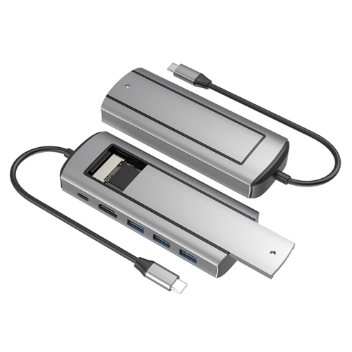 6-i-1 M.2 SSD HUB USB-C-dockingstation med disk