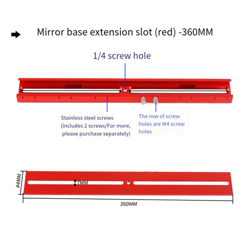 Dovetail-plade Finder-kikkert Base 360 mm Udvidet Sl 2
