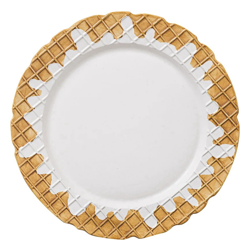 Assiette à biscuits mignonne en céramique pour le bureau, le dessert, la maison