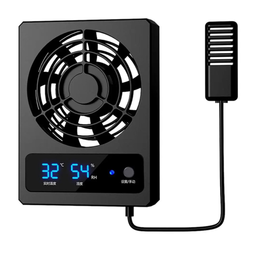Ventilador de resfriamento inteligente para tanque de répteis com display LED 1