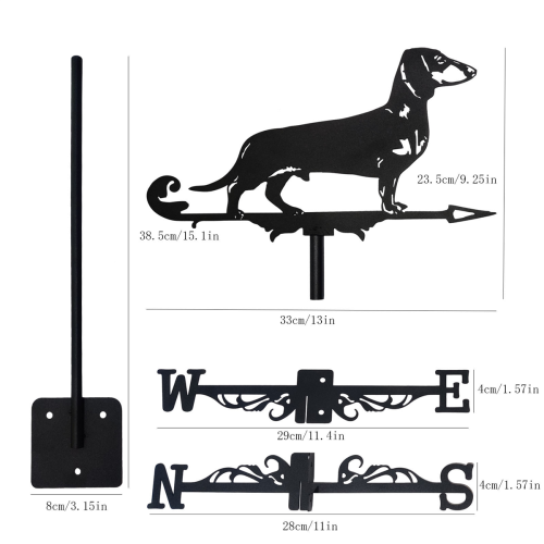 Metalen dierenwindwijzer staand decoratief dak 2