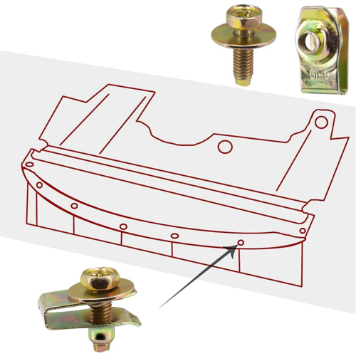 20X Körper Schrauben U-Muttern Clips Motor Unter Abdeckung Und 2