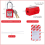 Conținut: Kit de etichete de blocare, haspe, cleme și Universal Multi- 9