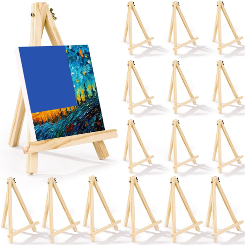 Pacote com 16 cavaletes de madeira de 9 polegadas para pintura em tela, Ar