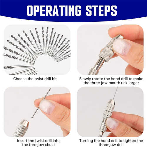 Micro-Type Pin Vise e Twist HandDrill Rottery To 2