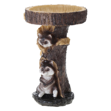 Alimentadores de pássaros com escultura de resina, banheira esculpida, área externa