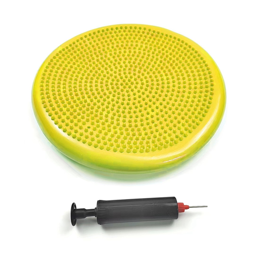 Tapis de yoga gonflable en PVC jaune, tapis de massage gonflable