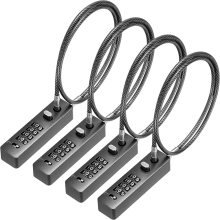 4 Pcs 23-3/5 Inch Steel Rope Cable Locks with Comb