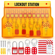 Kit di blocco e disattivazione, stazione con dispositivi per industria