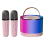Mini macchina per karaoke rosa con 2 microfoni wireless 1