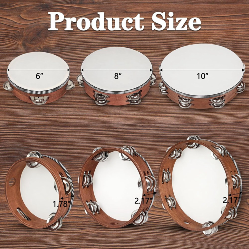 3 stuks houten handpercussietamboerijn, Tam 2