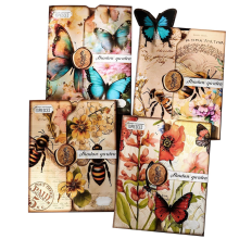 80 Sheets Vintage Butterfly Honeybee Flowers Garde