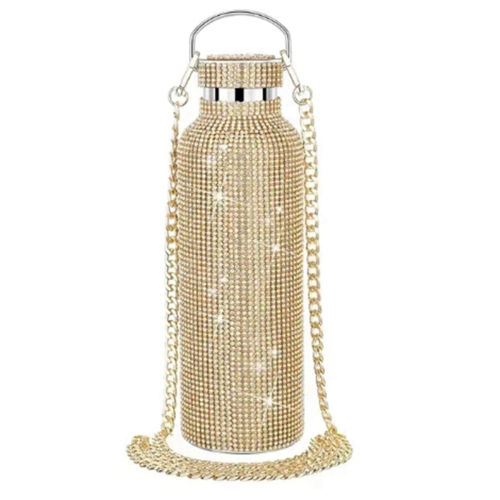 Diamond Stainless Steel Water Bottle Portable Glit