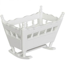 Wood Mini Furniture for Dollhouse Mini Cradle Shape Children Room Decor Creativity Development 1Set