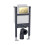NES Home Nes Home Top or Front Wall Hung Toilet Frame Brushed Brass Flush Round Buttons 1