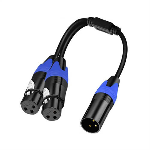 Cable divisor de micrófono XLR en Y de 1 macho a 2 hembras