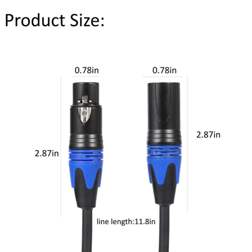 Cable divisor de micrófono XLR en Y de 1 macho a 2 hembras 2