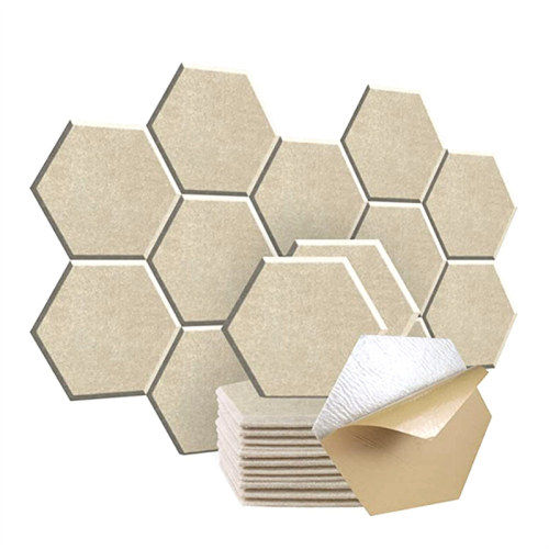 Painel acústico hexagonal de 12 peças, 12 x 10 x 0,4 polegadas,