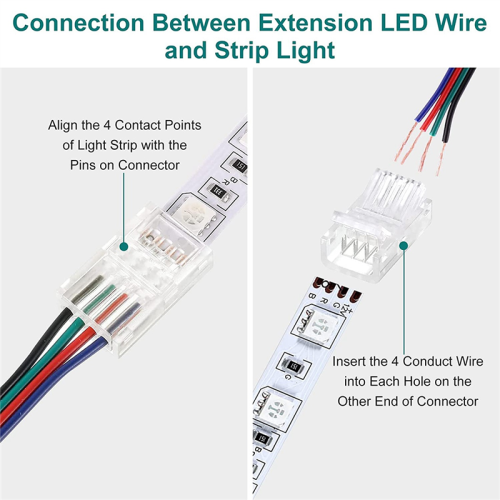 Καλώδιο LED RGB 16,4 ποδιών 22 AWG 4 ακίδων με σύνδεση Strip 2