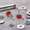 2-pack rode hand intrekbare veerzuiger met K 4