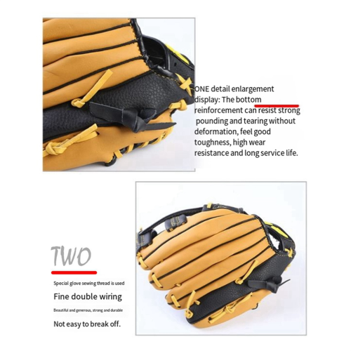 Doppellagiger Baseballhandschuh aus Rindsleder, Softballhandschuh 2