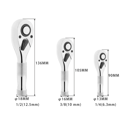 72-tenner hurtig socket-skralle, Stor, Medium 2
