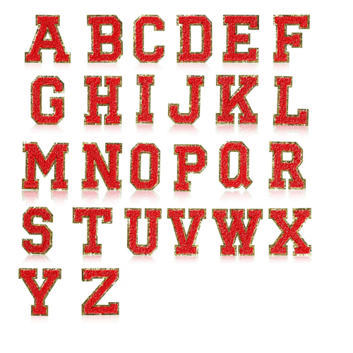 26 peças adesivos de letras em chenille Var