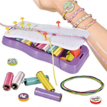 (Purple, Multicolor) Braided Hand Rope Bracelet Making Kit DIY Friendship Bracelet Maker Set for Kids