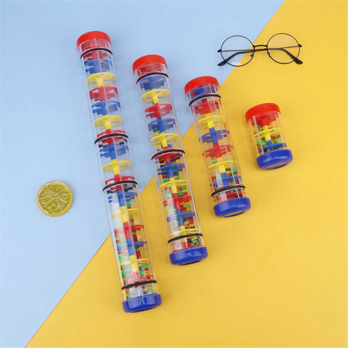 4-pack regenmakerstokbuis voor kinderen met rammelaar 2