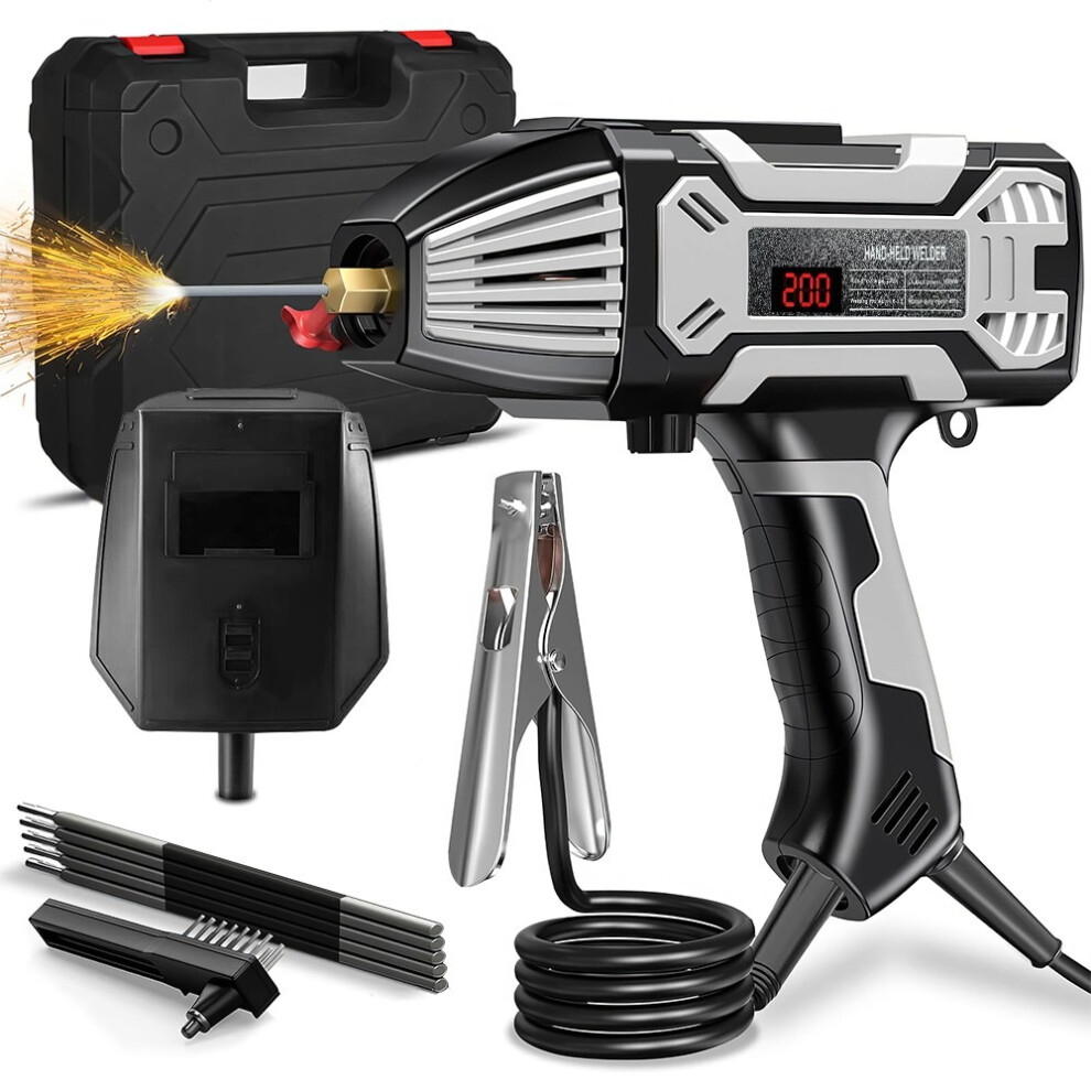Handheld Welding Machine Portable Arc Welder Gun 220V 200A Igbt Inverter Digital 012547683493