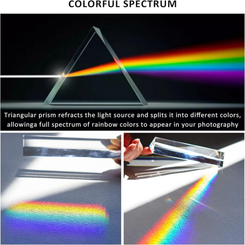 2 prismas triangulares de cristal óptico de 6 pulgadas 2