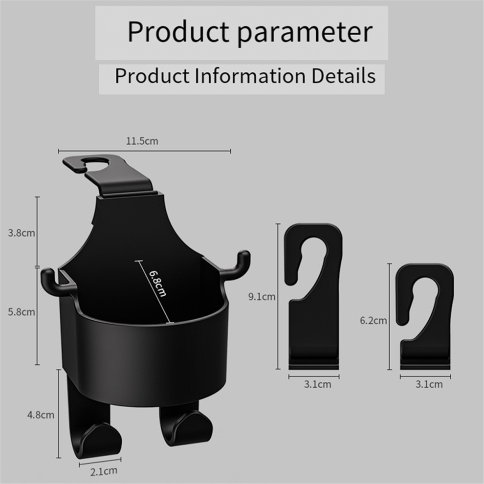 Car Hook Storage Box, Seat Back Drinking Cup Holde 4851430296367