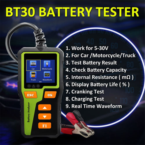 BT-30 Batteritestare – Digital Analysator för bilbatterier 2