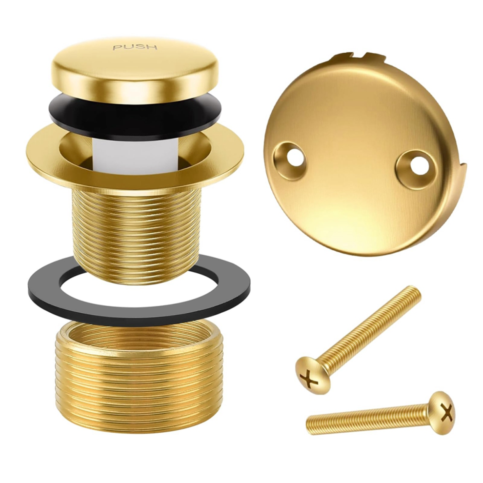 Gold Tub Drain Overflow Kit-Universal Bathtub Repl 4851430295773