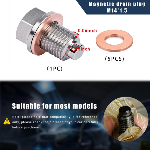 Μαγνητική τάπα αποστράγγισης λαδιού M14 X 1.5, μπουλόνι παξιμαδιού κάρτερ με 2