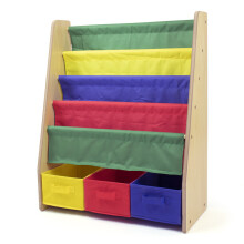 Humble Crew Children's Bookcase Storage Rack with 4 Tiers, Children's Bookrack, Bookshelf, Primary