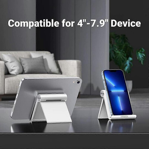 (White, Multicolor) UGREEN Adjustable Cell Phone Stand Hard Desktop Phone Desk Mount Holder-White 1