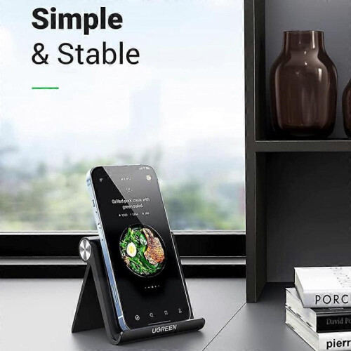 (Black, Multicolor) UGREEN Adjustable Cell Phone Stand Hard Desktop Phone Desk Mount Holder-White 2