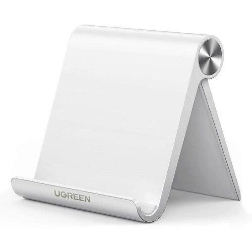 (White, Multicolor) UGREEN Adjustable Cell Phone Stand Hard Desktop Phone Desk Mount Holder-White